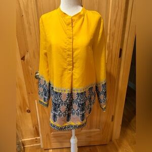 J.Crew women’s vibrant yellow blouse with detail size S